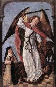 Master of the Saint Ursula Legend St Michael Fighting Demons oil painting on canvas